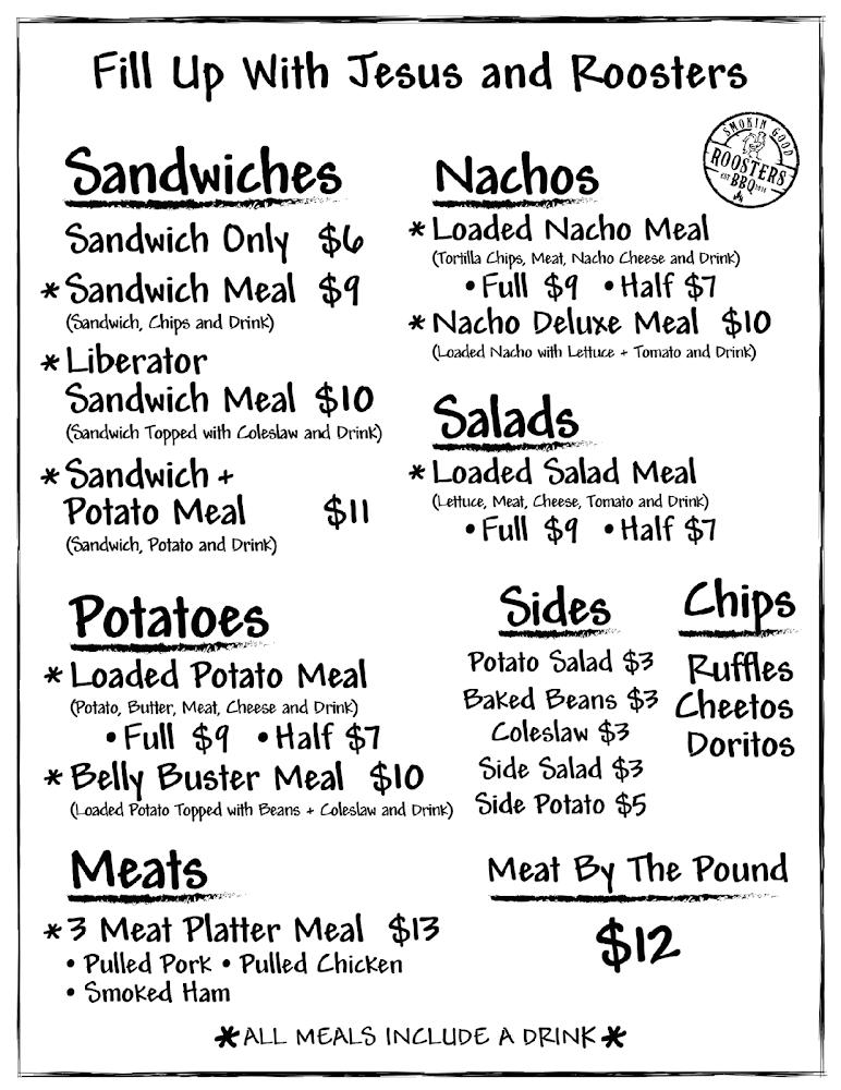 Rooster's BBQ Menu image 1
